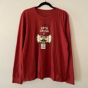 Life Is Good Red Nutcracker Holiday Long Sleeve Crusher Tee Women's size Large